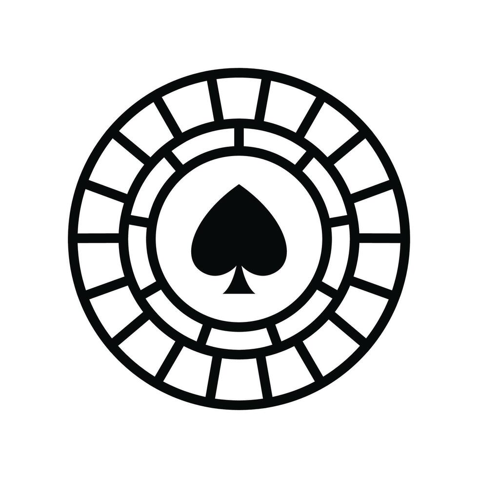 poker chip icon vector design template in white background