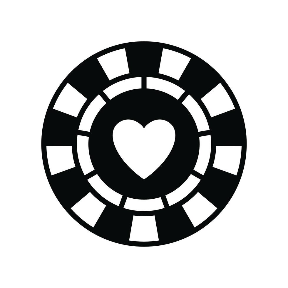 poker chip icon vector design template in white background