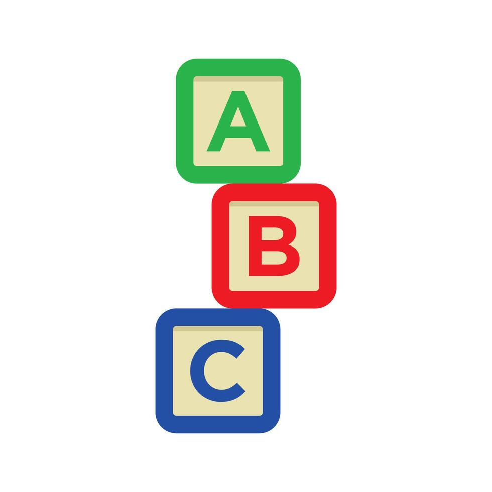 a B C cubitos icono vector diseño modelo en blanco antecedentes