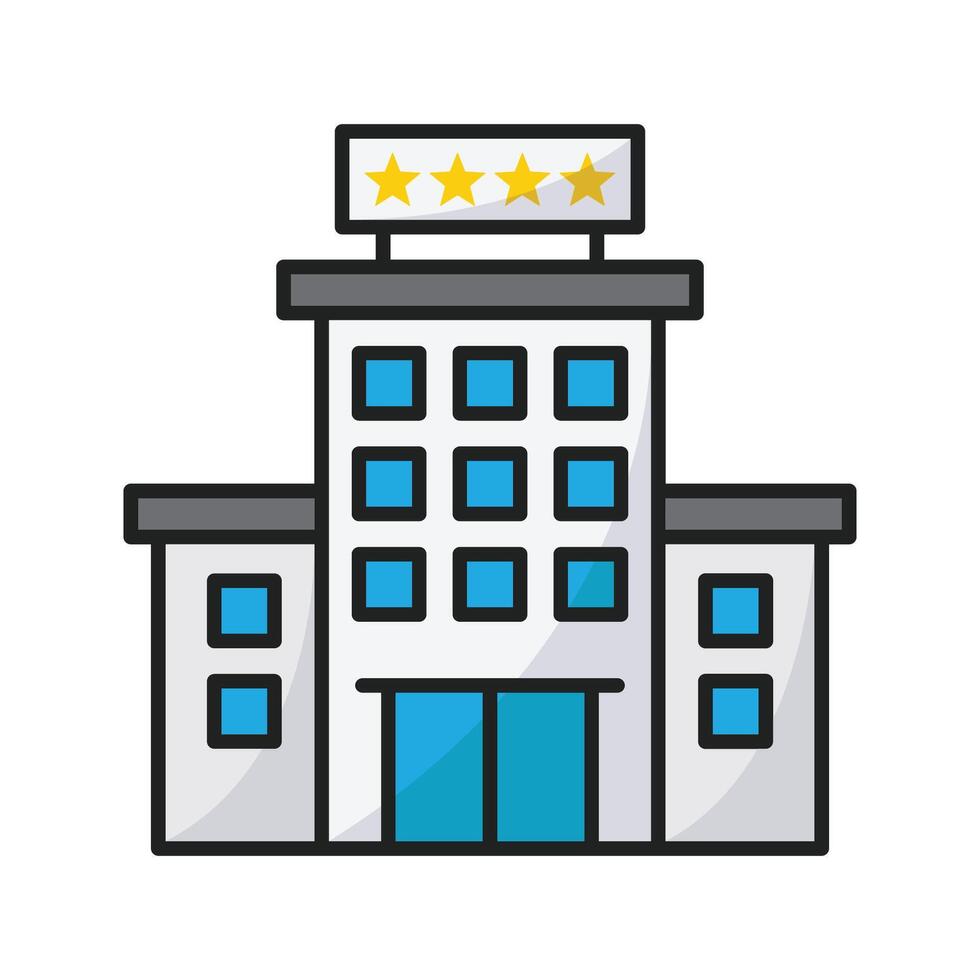 hotel building icon vector design template in white background