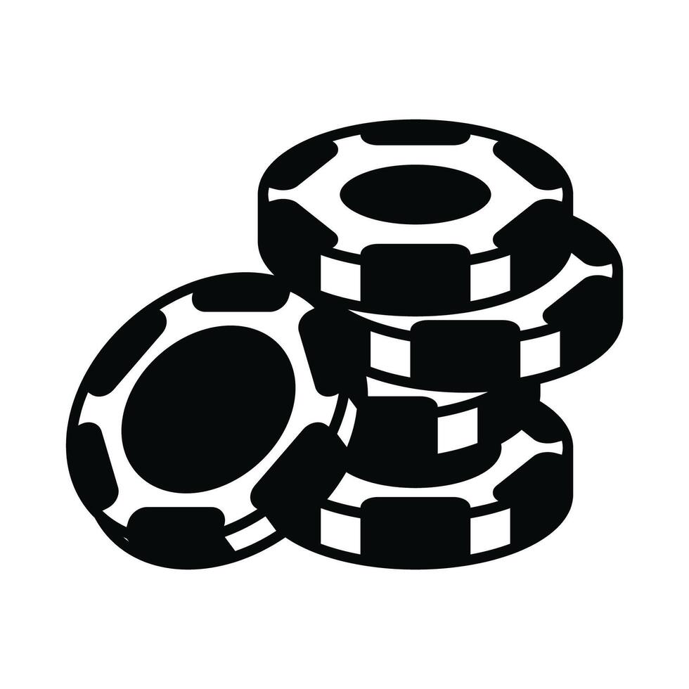 poker chip icon vector design template in white background