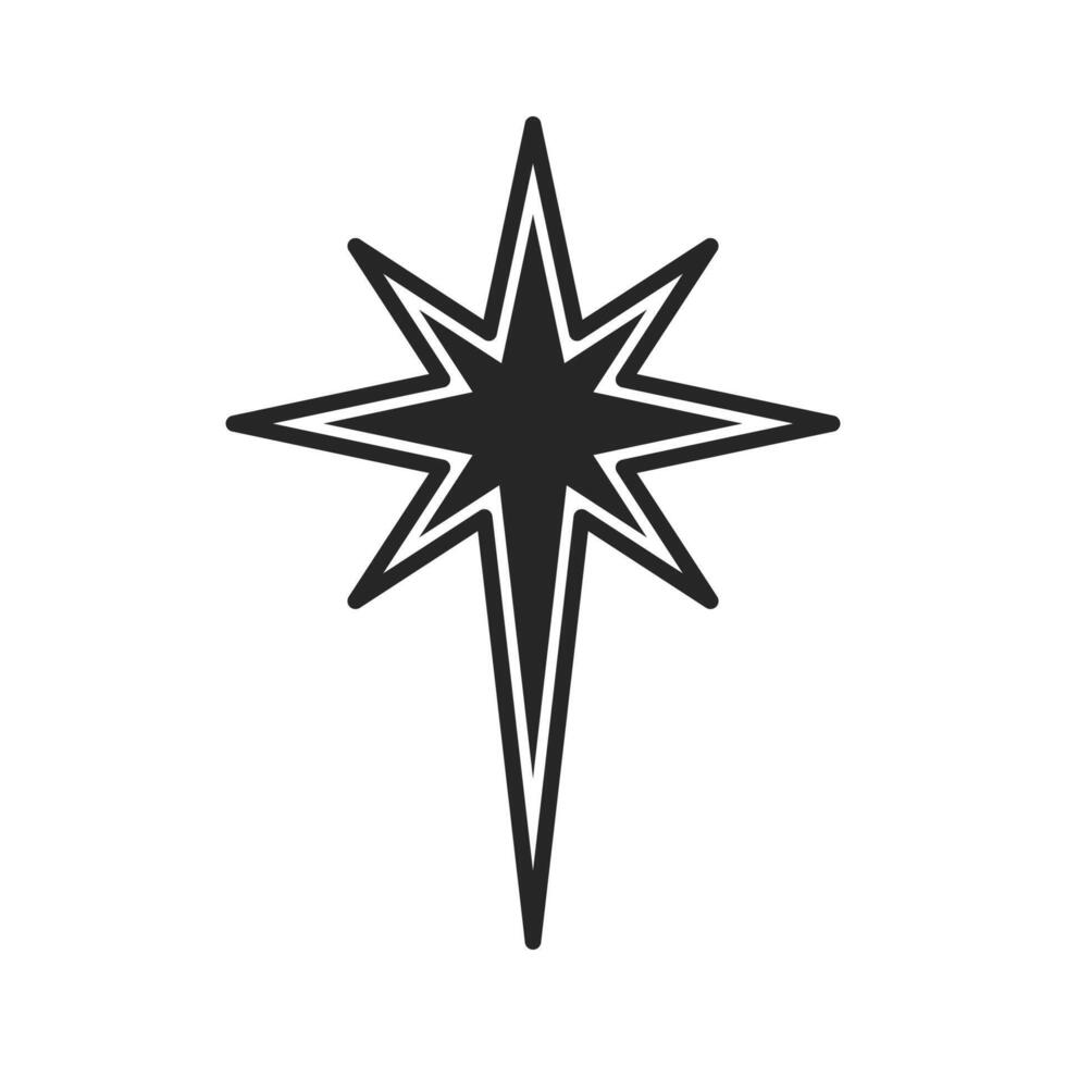 north star icon vector design template in white background
