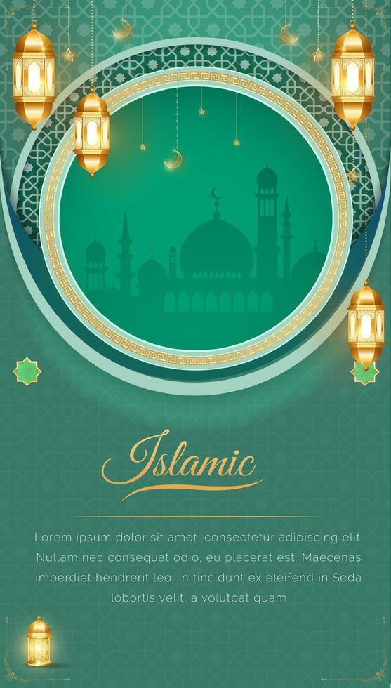 Islamic Arabic Luxury Background with Geometric pattern vector