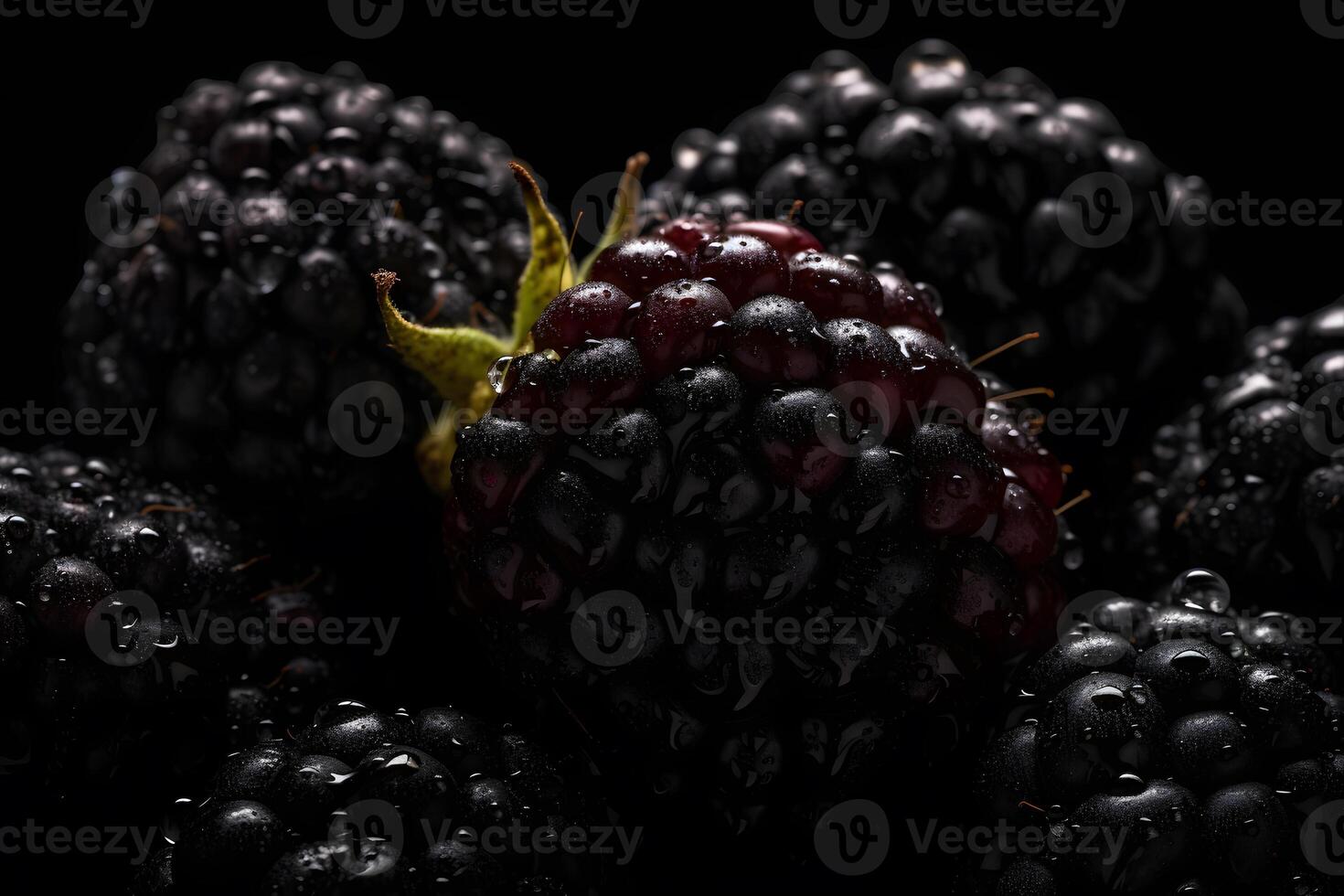 AI generated Fresh mulberries background. Texture mulberries close up. Neural network AI generated photo