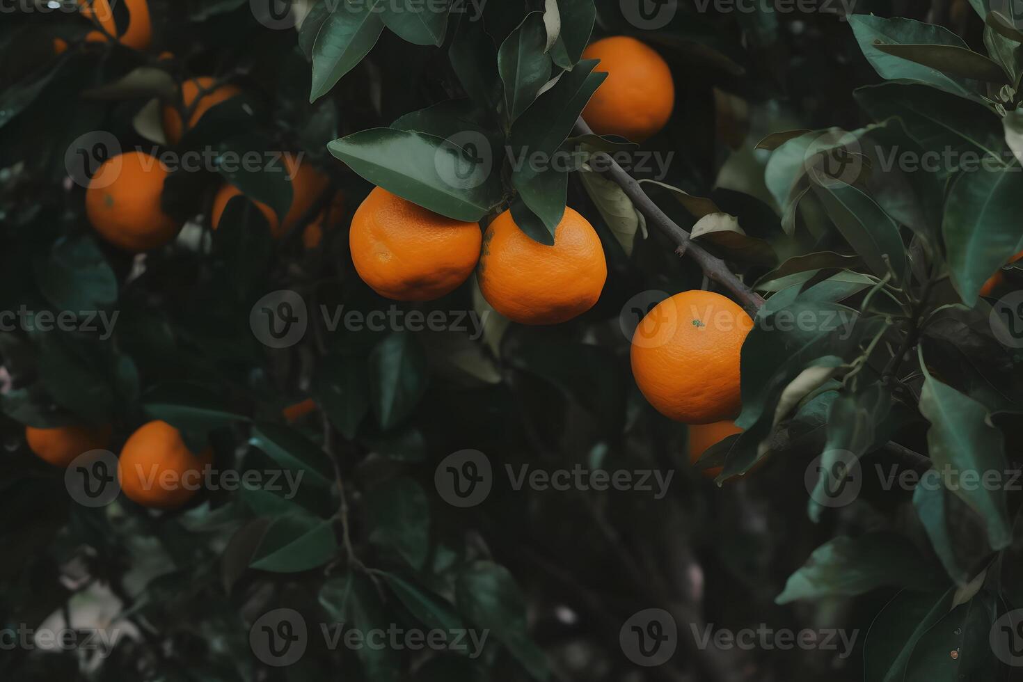 ai generado verano antecedentes. limón naranja jardín. neural red ai generado foto