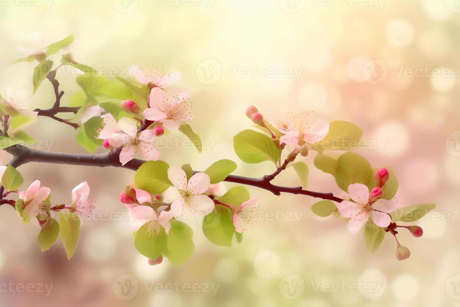 AI generated Beautiful floral spring abstract background of nature. Neural network AI generated photo