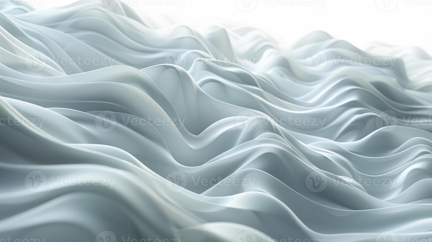 AI generated Elegant White Silk Fabric Wave Background photo