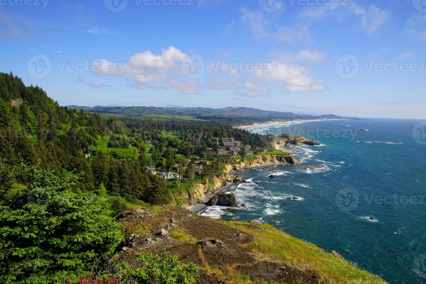 Condominiums spread across headlands at Otter Rock photo