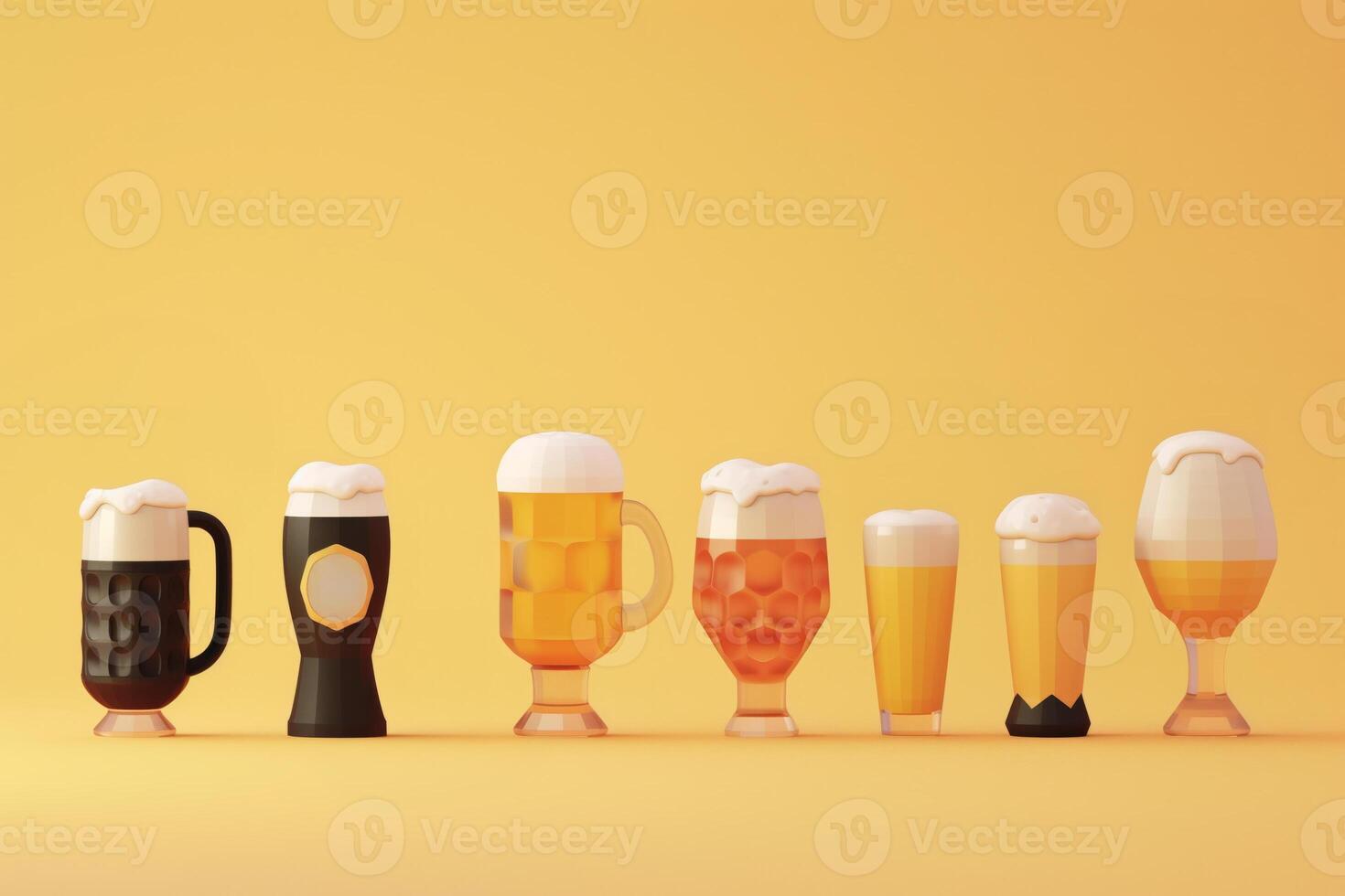 AI generated Oktoberfest Beer Selection   Warm Background photo