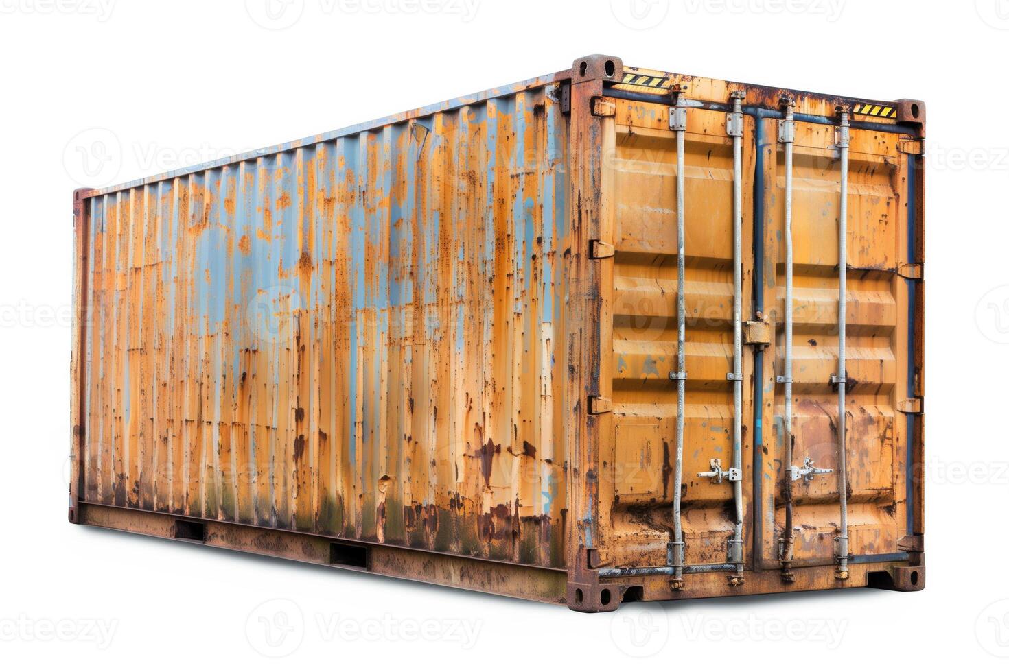 AI generated Rusted Shipping Container Isolate, Logistics Decay photo