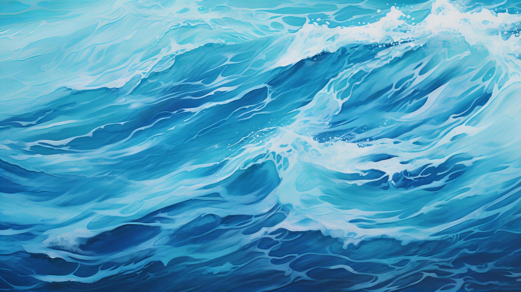 AI generated Blue water ocean texture, top view photo