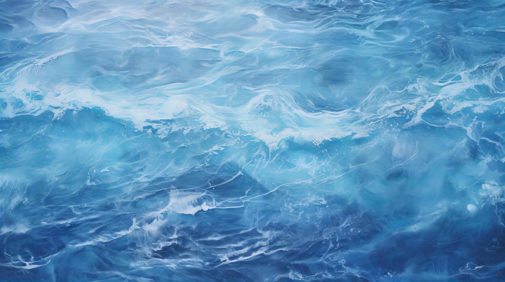 AI generated Blue water ocean texture, top view photo