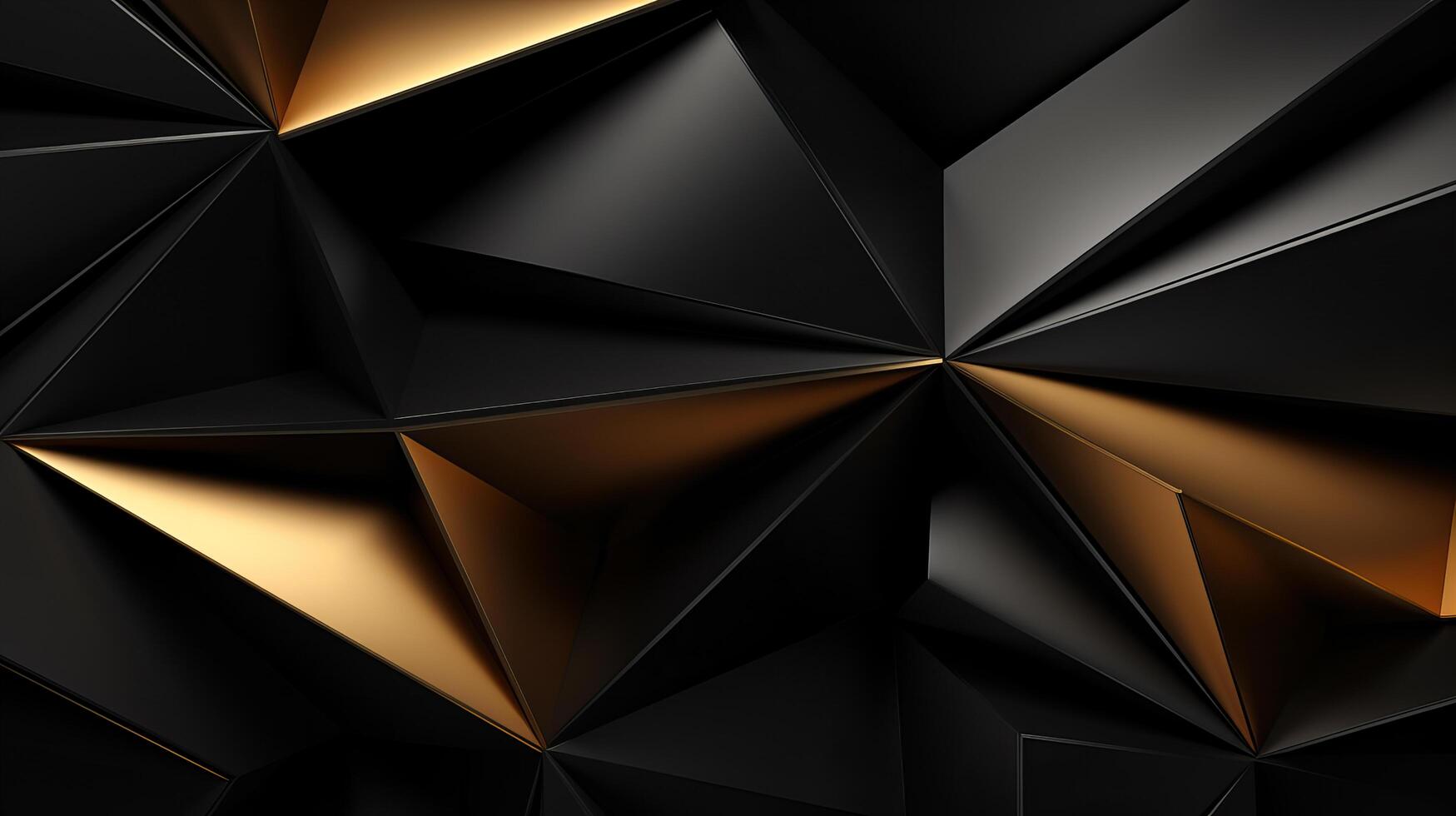 AI generated 3d dark and gold abstract wallpaper photo