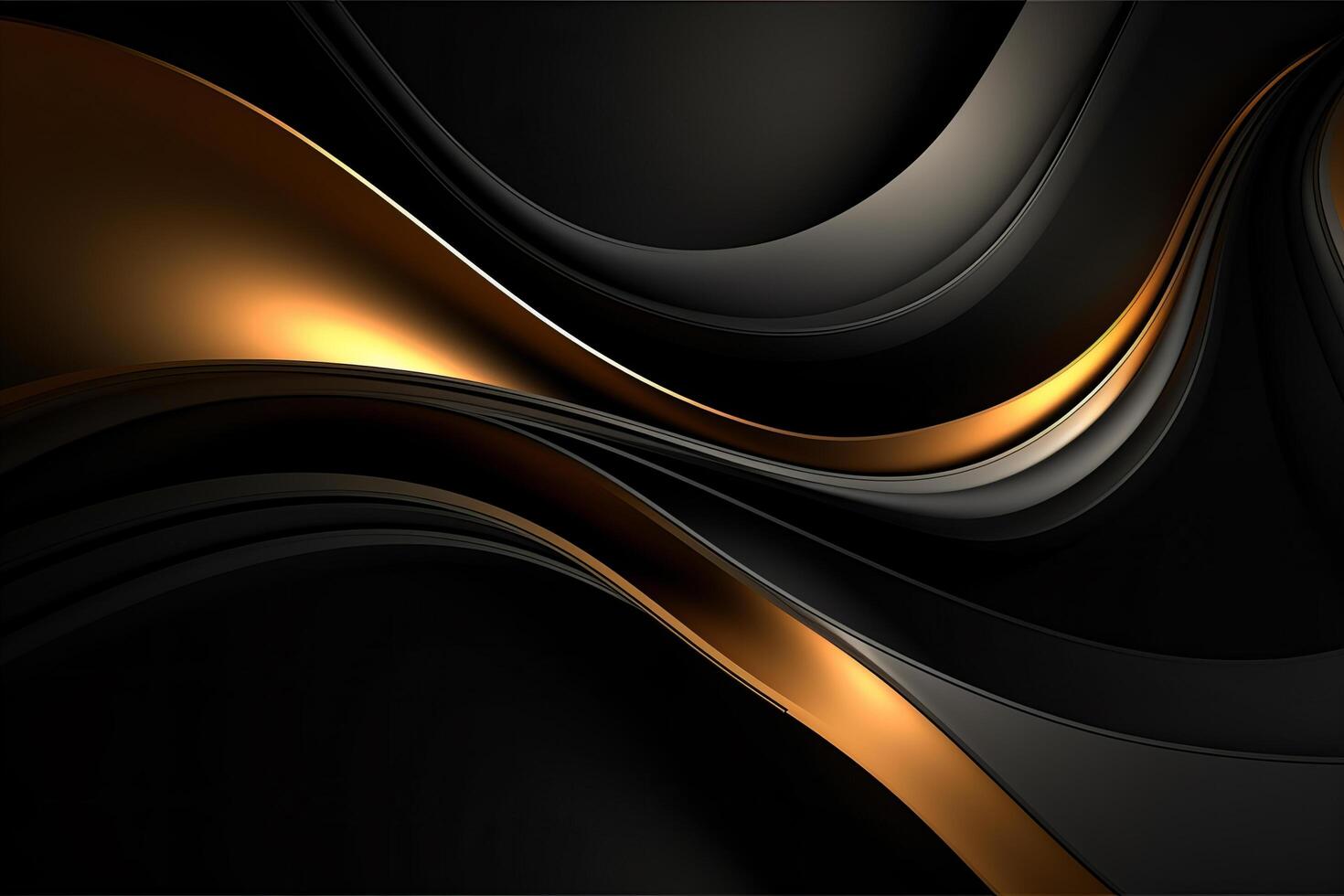 AI generated 3d dark and gold abstract wallpaper photo