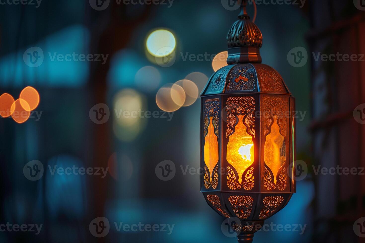 AI generated Lantern Ideal for Ramadan concept photo