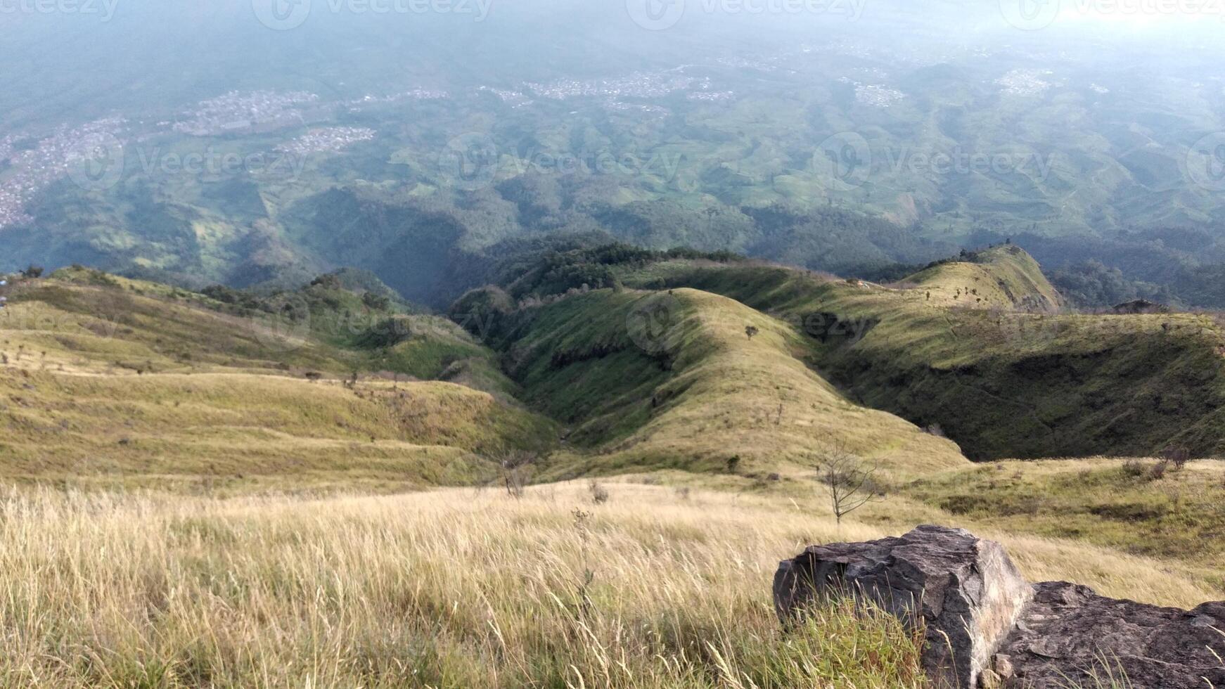 Panoramic view of the mountains in the national park of Sri Lanka photo