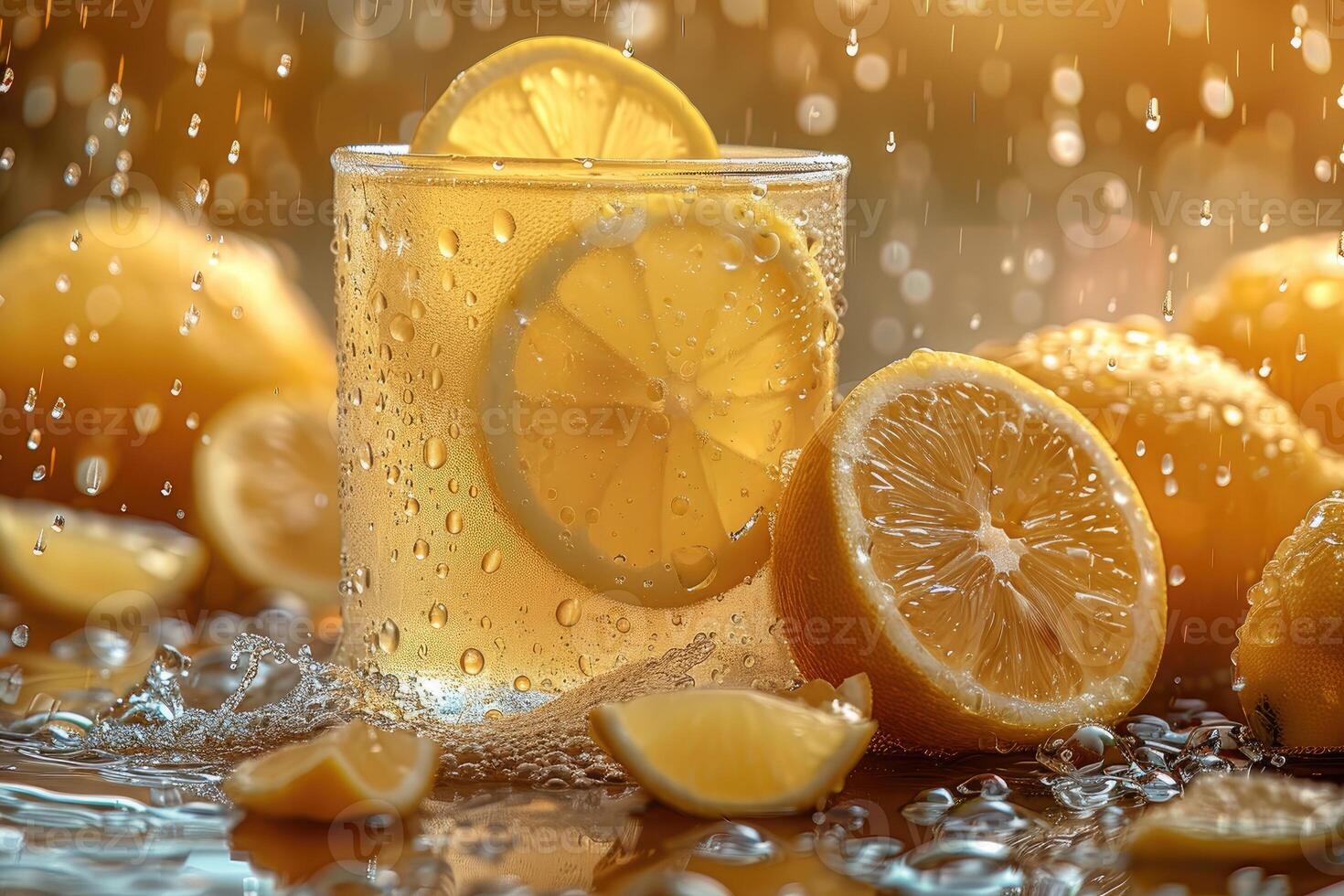 AI generated fresh squeezed lemonade professional advertising food photography photo
