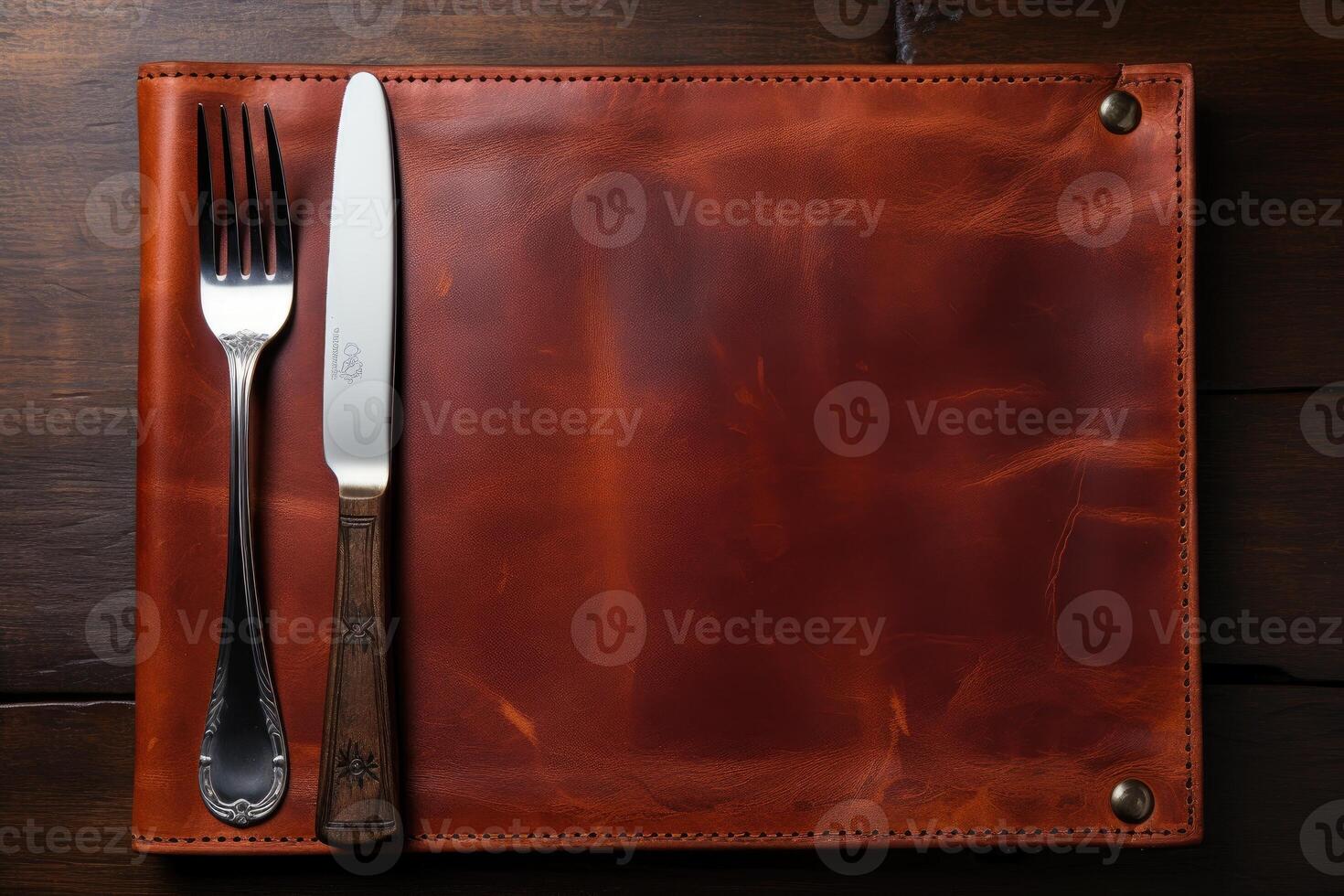 AI generated cutlery setting on a restaurant table advertising food photography photo