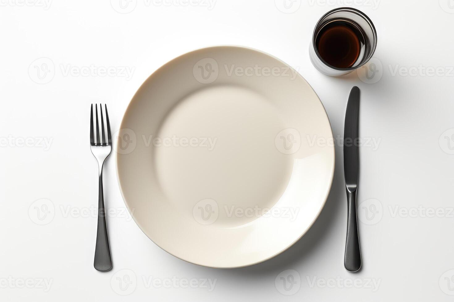 AI generated cutlery tableware set mockup background photo