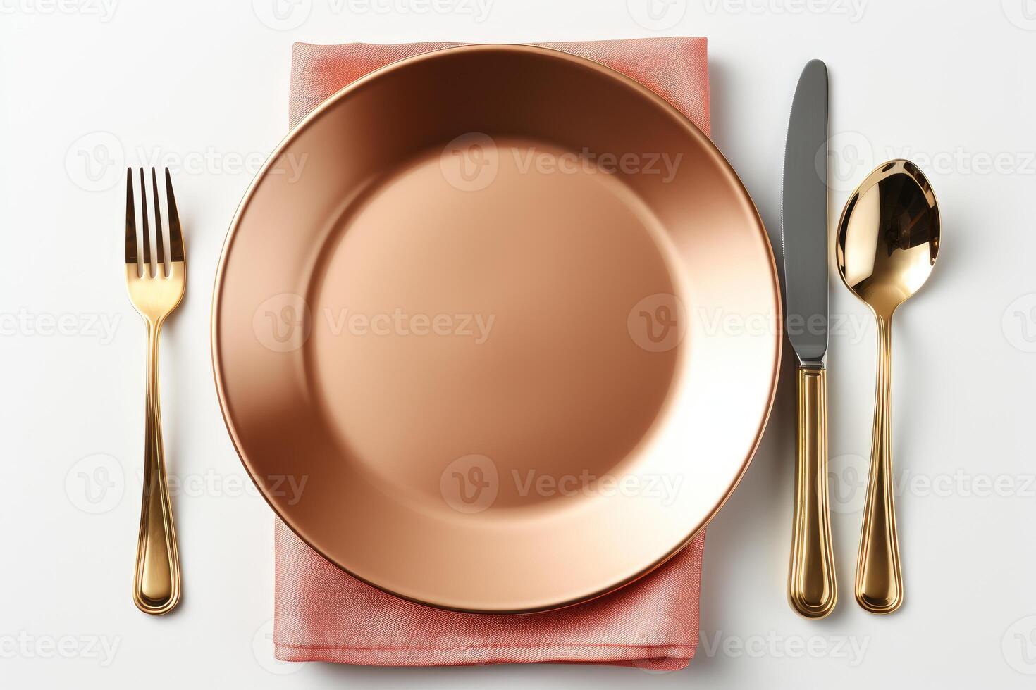 AI generated cutlery tableware set mockup background photo