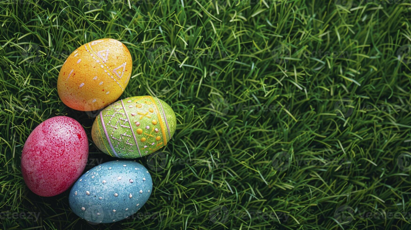 AI generated Happy easter decoration background photo