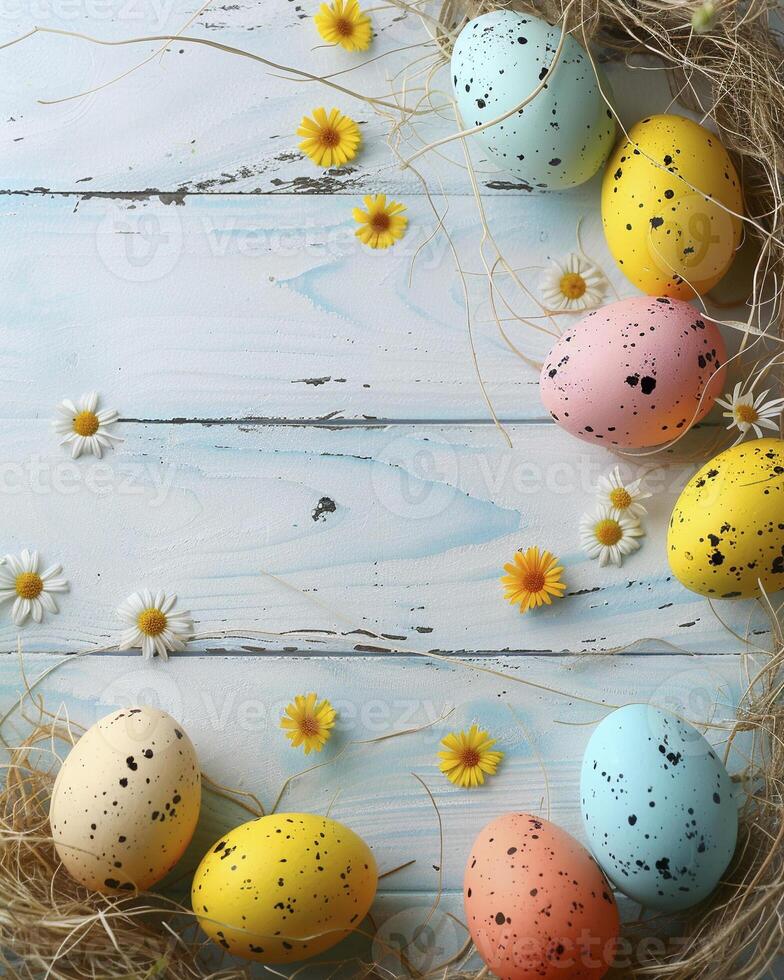 AI generated Happy easter decoration background photo