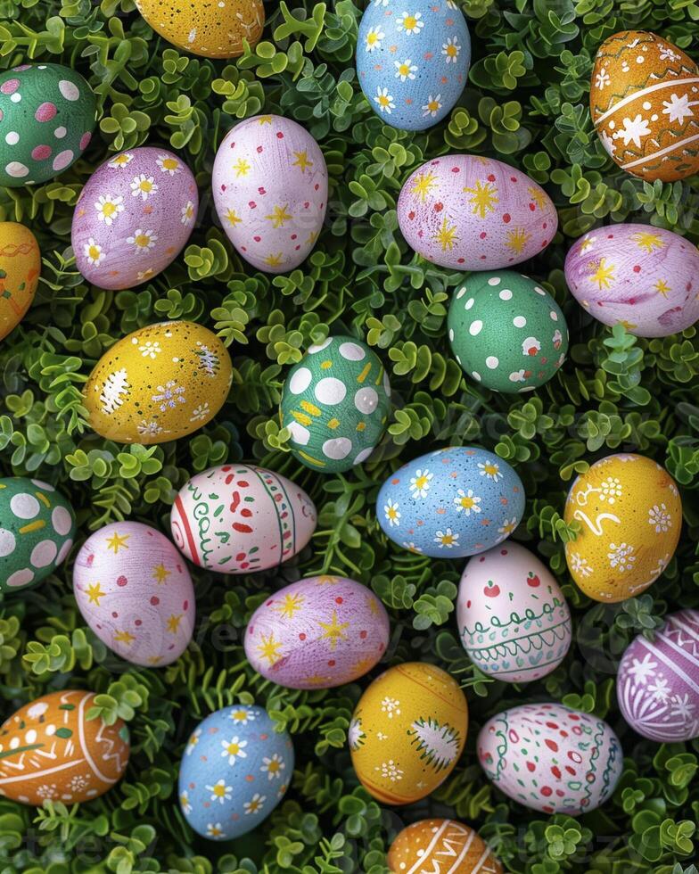AI generated Happy easter decoration background photo