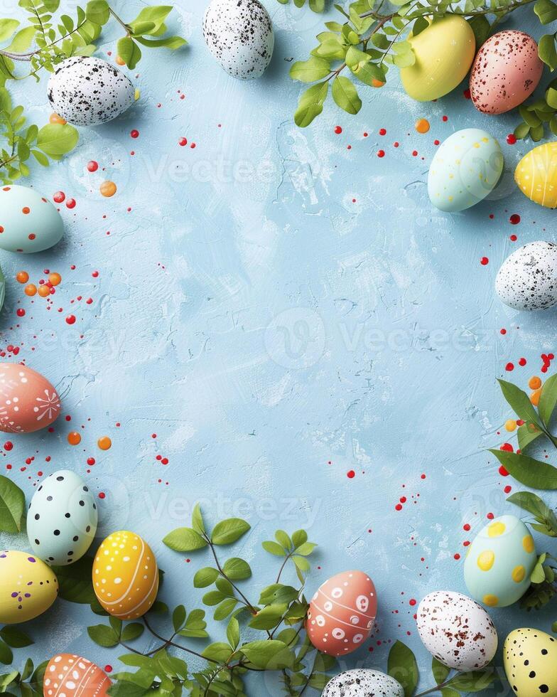 AI generated Happy easter decoration background photo