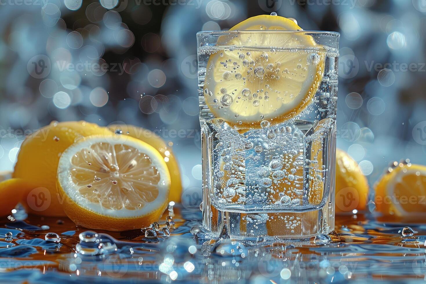 AI generated fresh squeezed lemonade professional advertising food photography photo