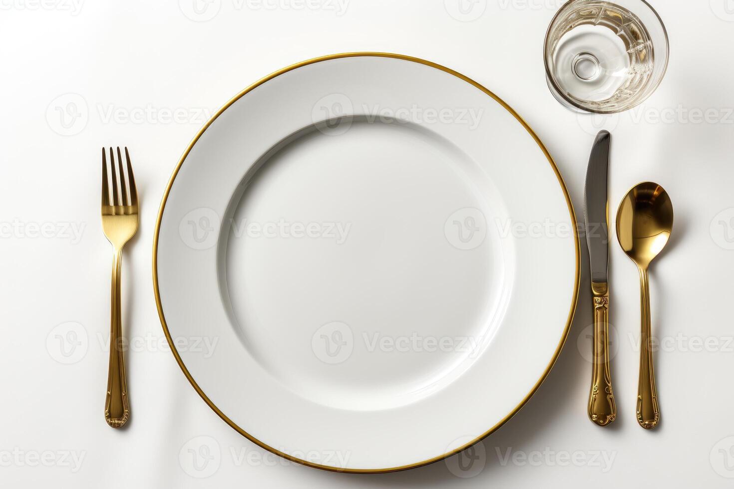 AI generated cutlery tableware set mockup background photo