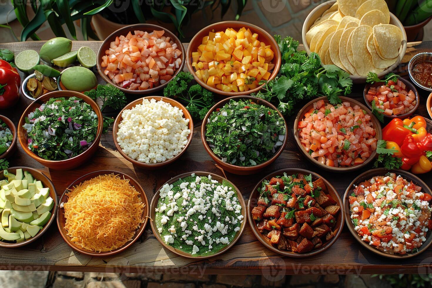AI generated served table food party professional advertising food photography photo