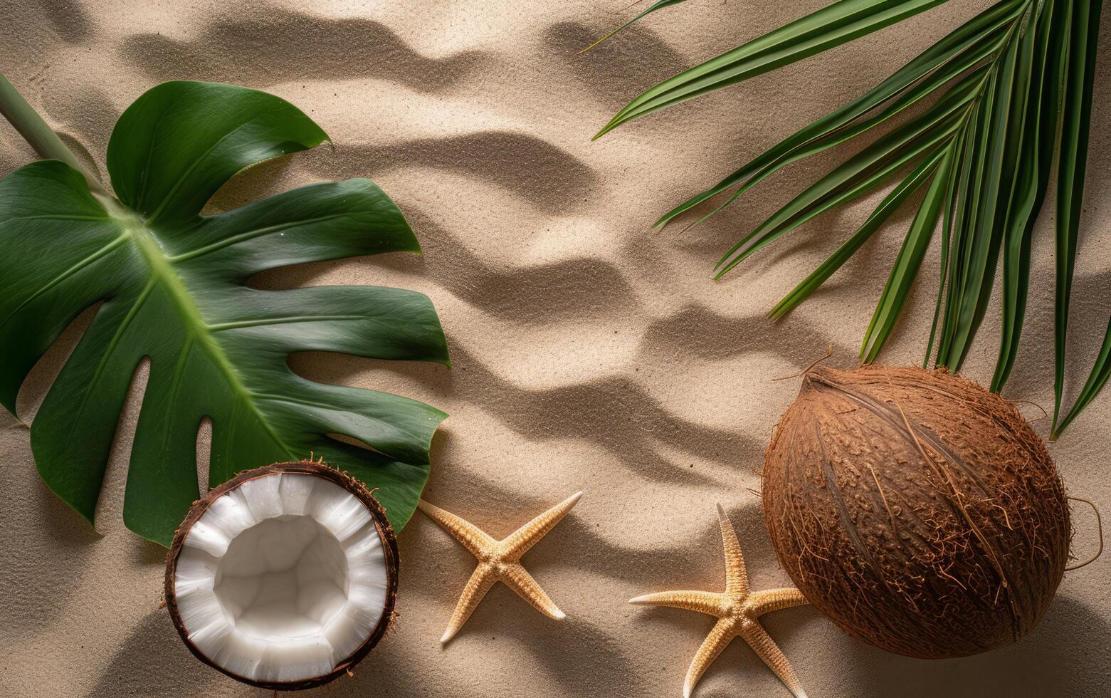 AI generated Tropical Beach Elements Display photo