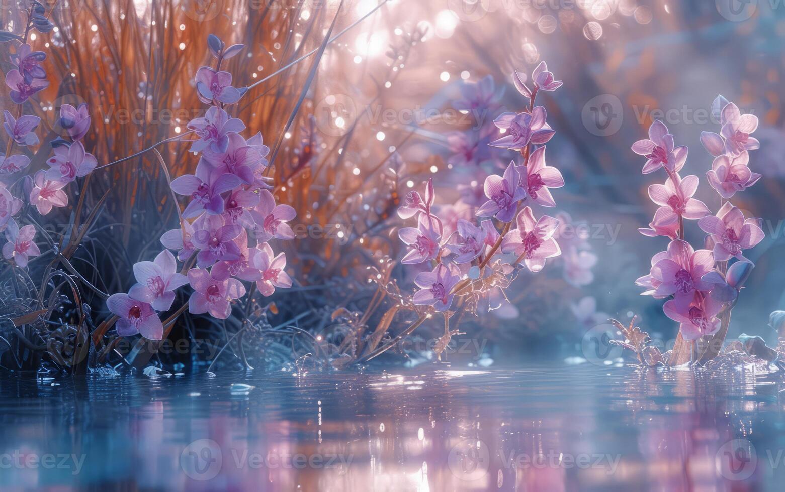 AI generated Purple sakura flower photo