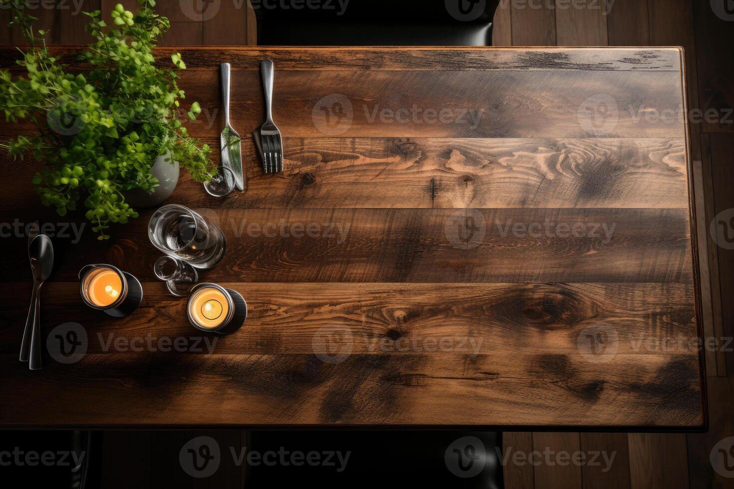 AI generated cutlery tableware set mockup background photo