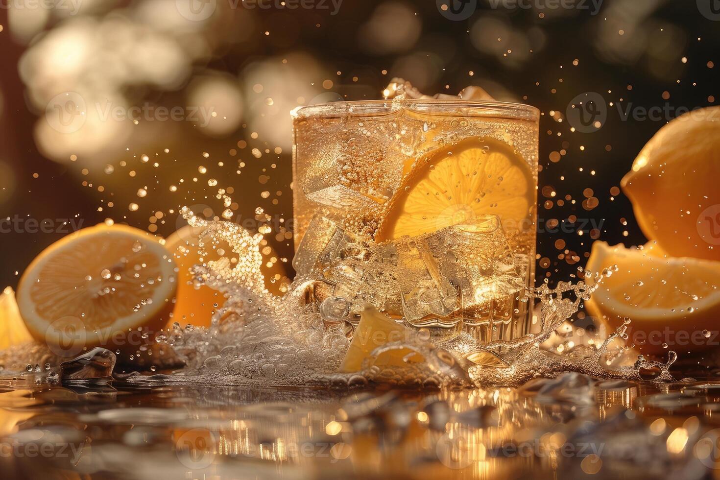 AI generated fresh squeezed lemonade professional advertising food photography photo