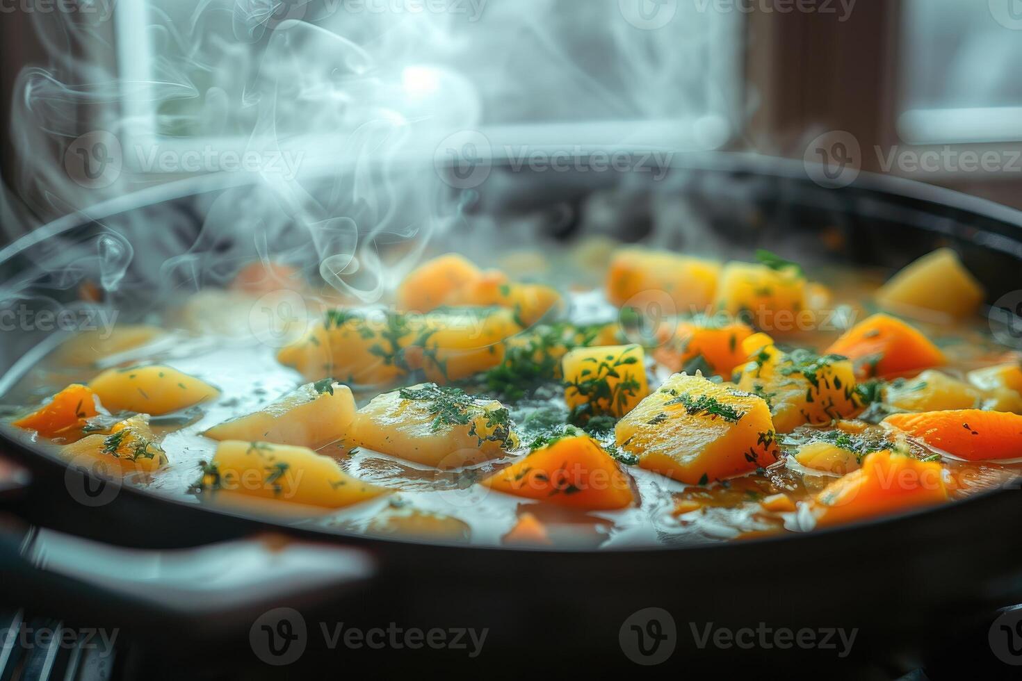 AI generated pozole mexican food in the kitchen table professional advertising food photography photo