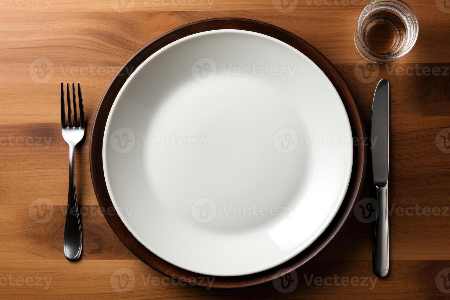 AI generated cutlery tableware set mockup background photo