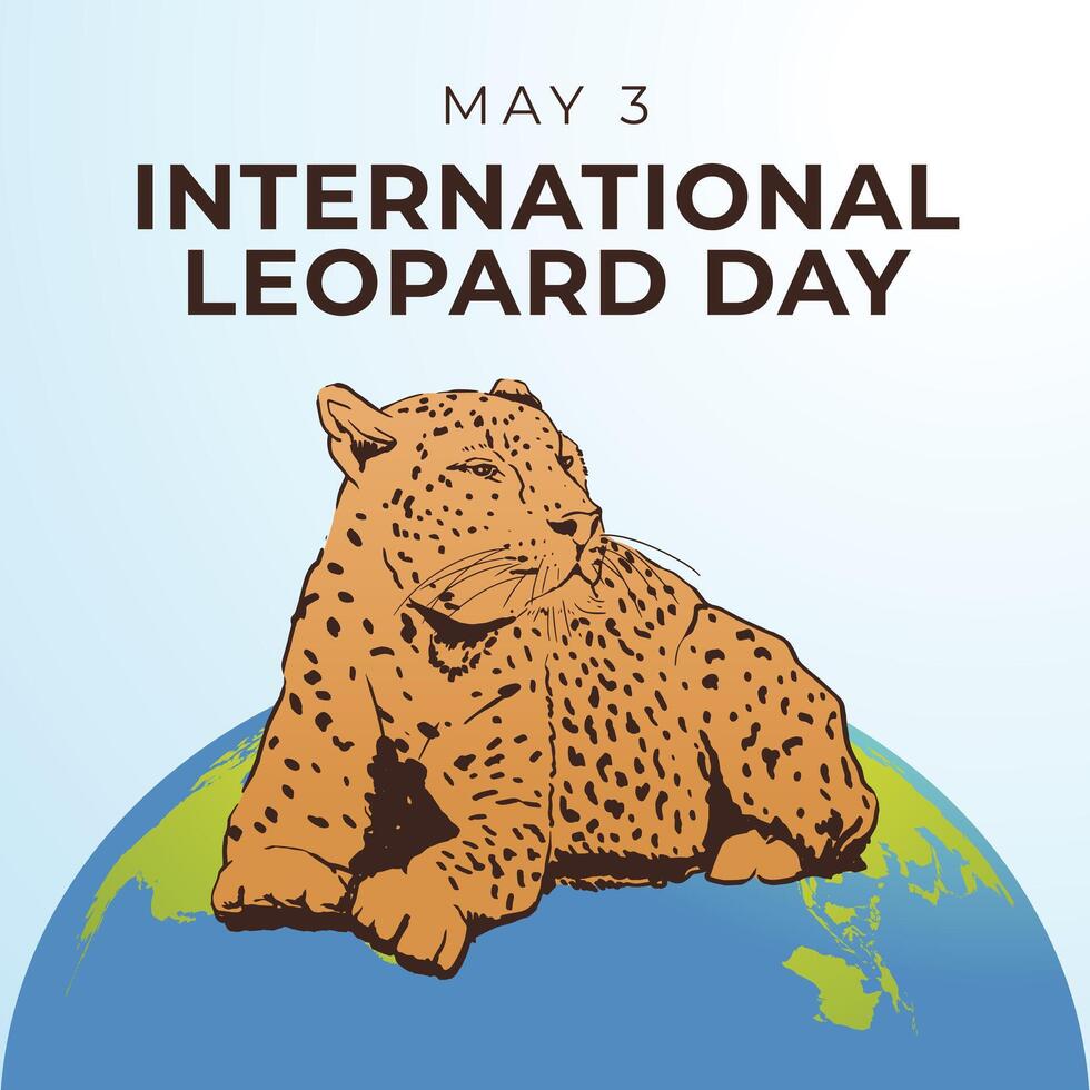 International Leopard Day vector design template good for celebration usage. leopard vector design template. vector eps 10. flat design.