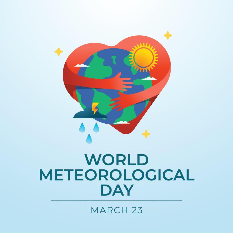 World Meteorological Day design template good for celebration usage. meteorological vector illustration. flat design. vector eps 10.