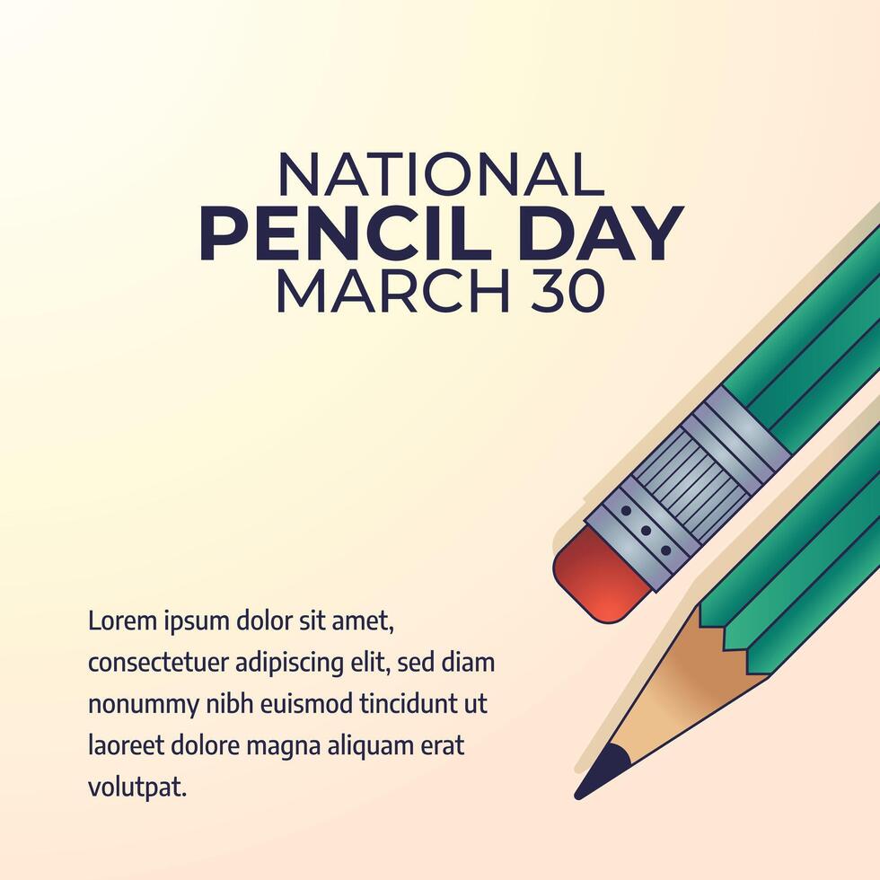 National Pencil Day design template good for celebration usage. pencil vector illustration. flat design. vector eps 10.