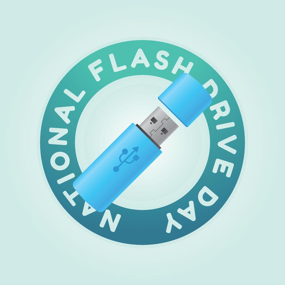 National Flash Drive Day vector design template good for celebration usage. flash drive design illustration. flat design. eps 10.