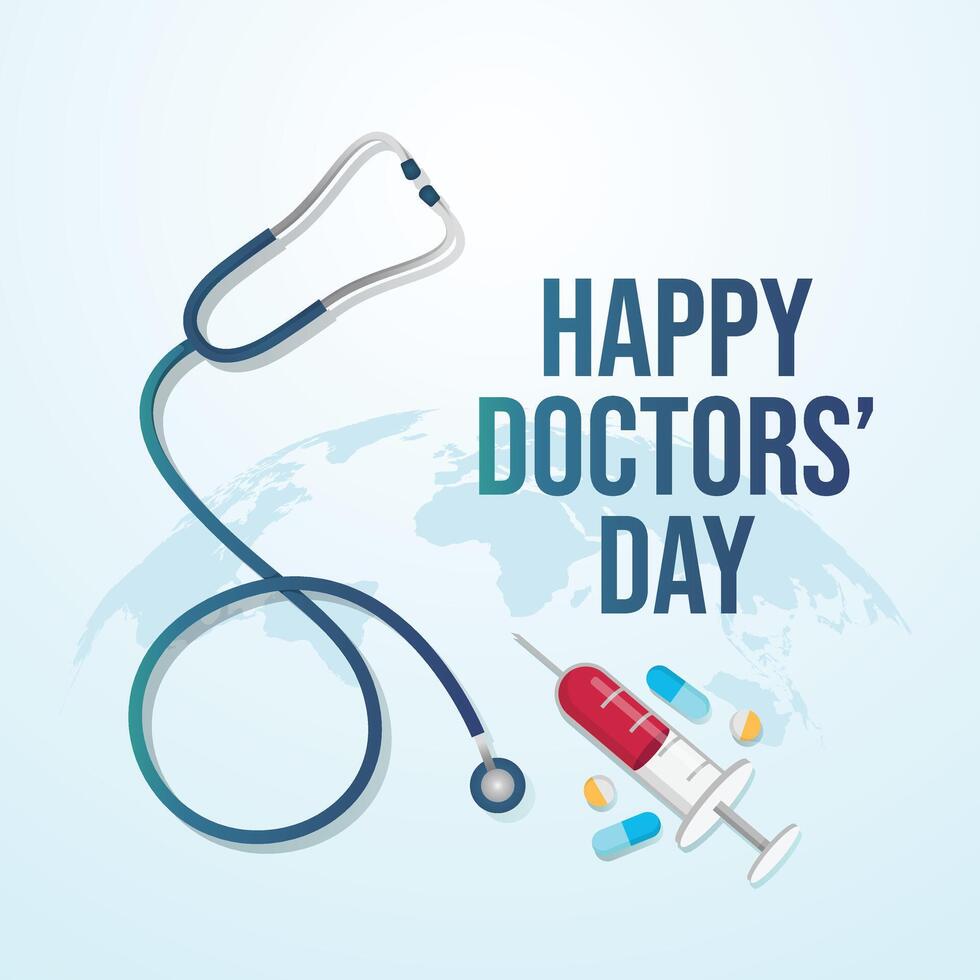 doctor's day vector design template good for celebration usage. flat design. vector eps 10. doctor vector illustration.