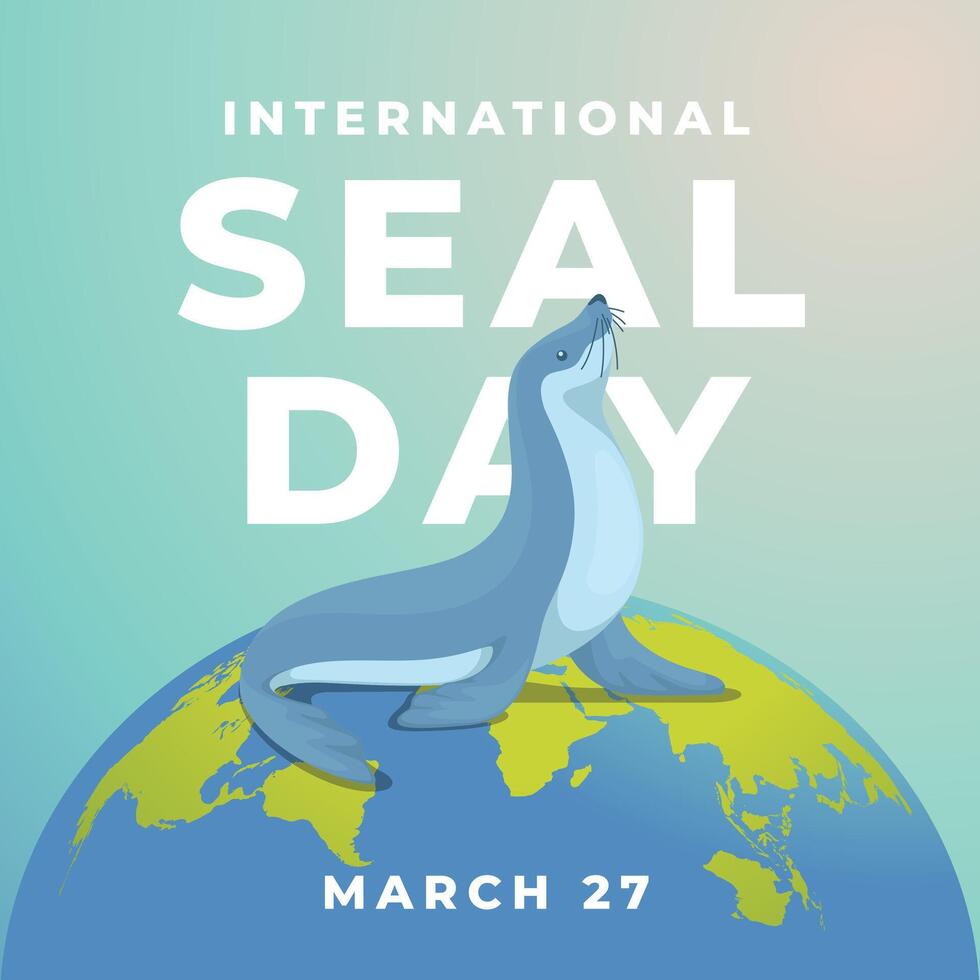 International Seal Day graphic template good for celebration usage. Flat seal design. Seal vector Illustration. Vector eps 10.