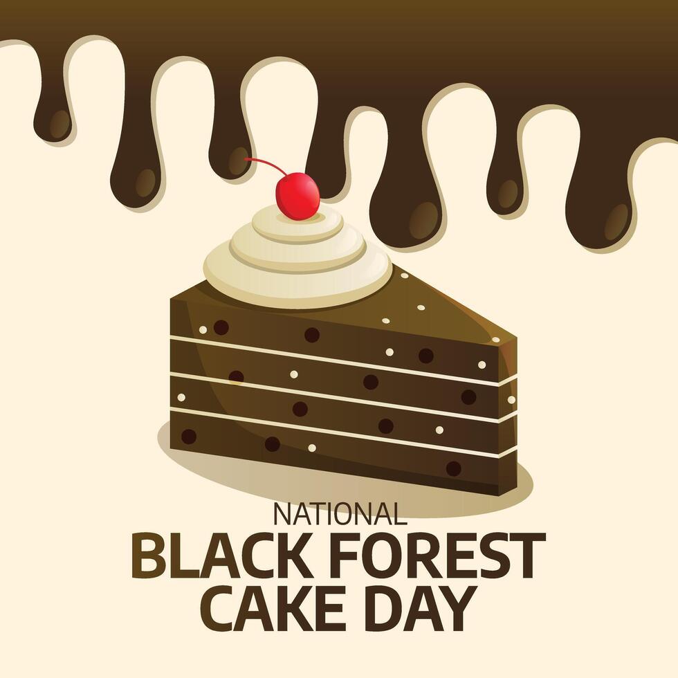 National Black Forest Cake Day vector design template good for celebration usage. black forest cake vector illustration. vector eps 10.