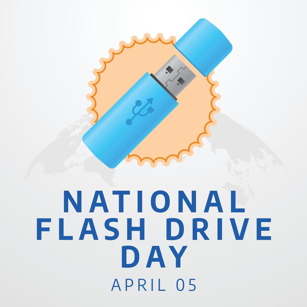 National Flash Drive Day vector design template good for celebration usage. flash drive design illustration. flat design. eps 10.