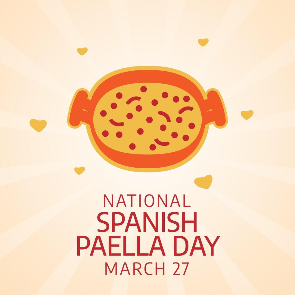 National Spanish Paella Day vector design template good for celebration. Spanish Paella design vector. Spanish Paella image. vector eps 10.