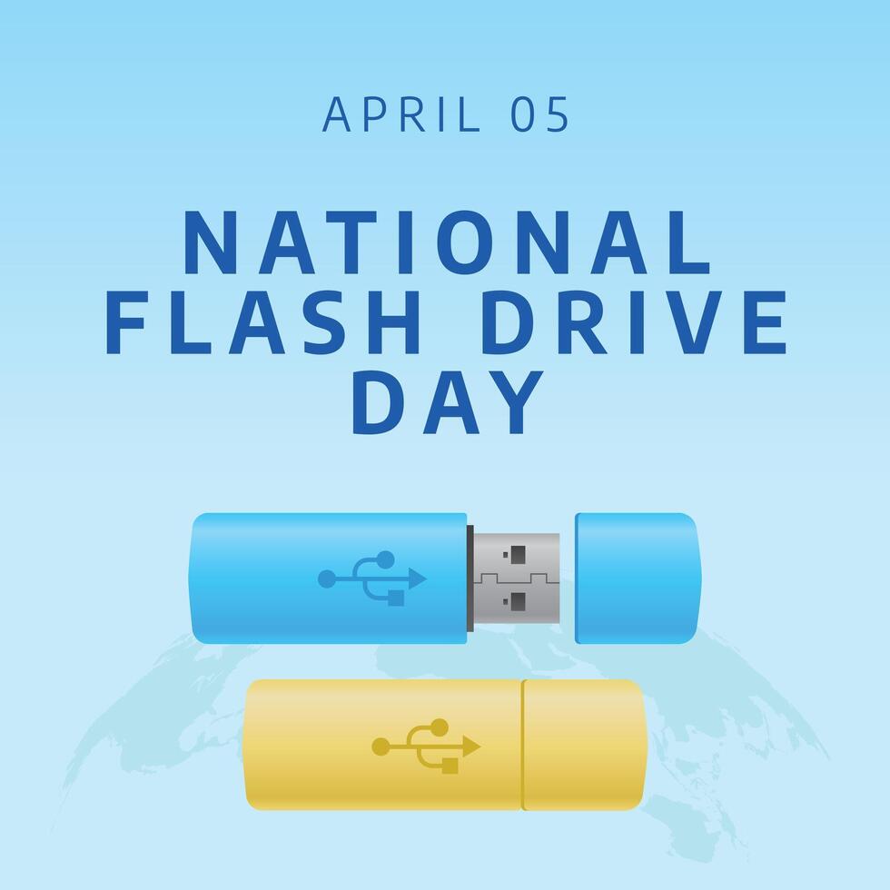 National Flash Drive Day vector design template good for celebration usage. flash drive design illustration. flat design. eps 10.