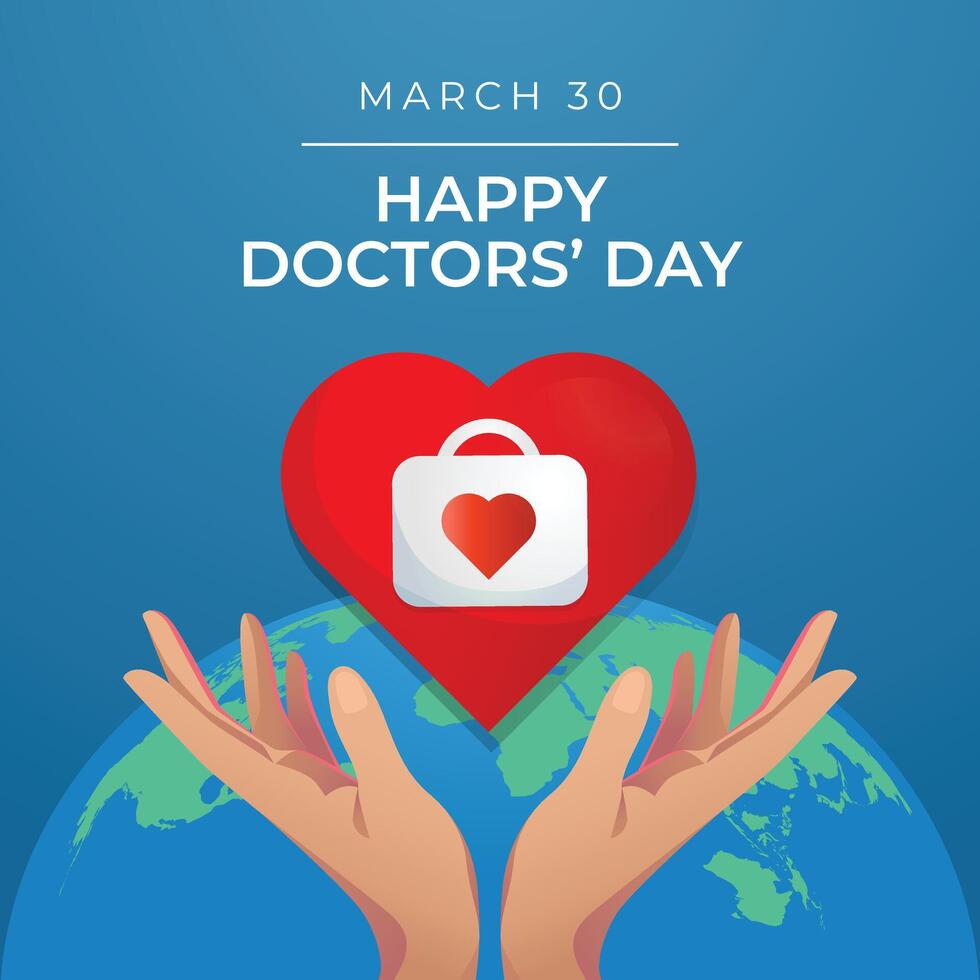 doctor's day vector design template good for celebration usage. flat design. vector eps 10. doctor vector illustration.