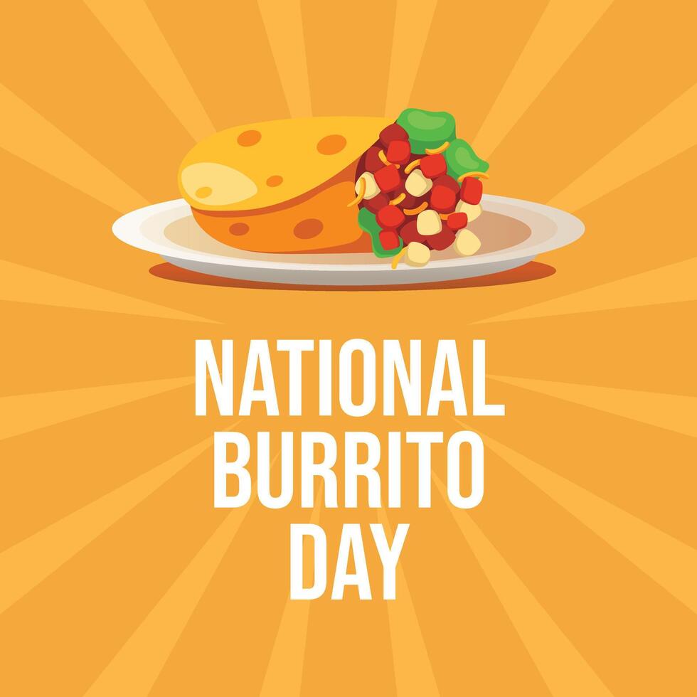 National Burrito Day vector design template good for celebration usage. burrito vector illustration. vector eps 10. flat design.