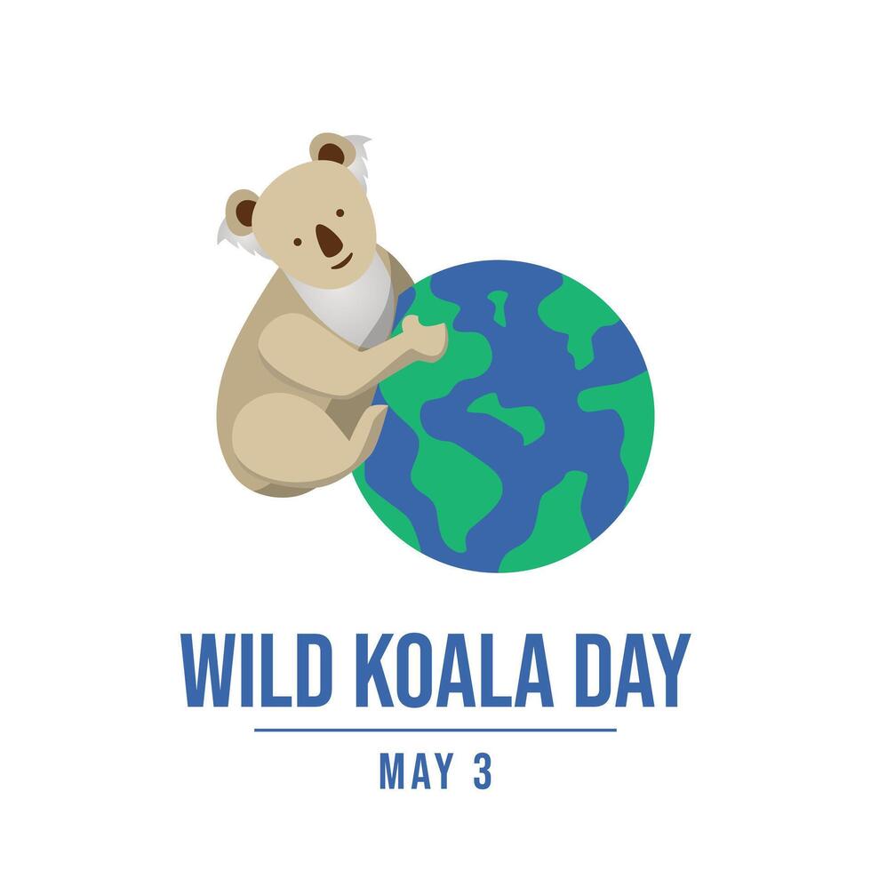 Wild Koala Day vector design template good for celebration usage. flat design. vector eps 10. koala vector illustration.